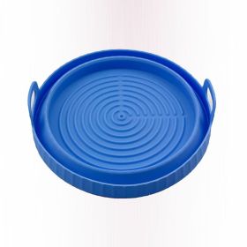 2 Pcs Food Grade Silicone Easy Cleaning Air Fryer Liners Reusable Air Fryer Silicone Pot Food Safe Air Fryer Oven Accessories Replacement for Flammabl (Color: Blue)